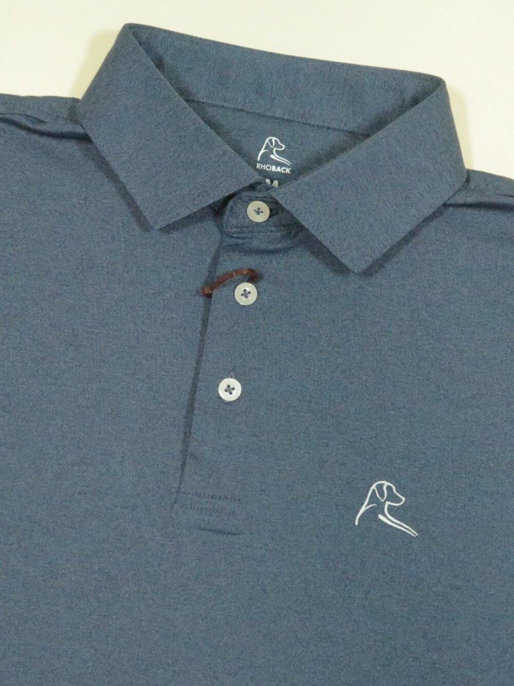 Rhoback Heather Performance Golf Polo Shirt Mens M Annapolis Blue New